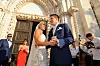 Sibenik, 090815. Katedrala svetog Jakova. Kosarkaski par Antonija Misura i Marko Sandric nakon deset godina veze vjencali su se u rodnom Sibeniku. Na fotografiji: mladenci. Foto: Niksa Stipanicev / CROPIX