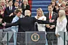 WASHINGTON, DC - JANUARY 20: President Donald Trump reaches out to embrace son Barron Trump as First Lady Melania Trump, Ivanka Trump (C), Eric Trump and Tiffany Trump look on after his inauguration on the West Front of the U.S. Capitol on January 20, 2017 in Washington, DC. In today's inauguration ceremony Donald J. Trump becomes the 45th president of the United States. (Photo by Alex Wong/Getty Images)