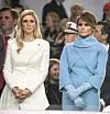 WASHINGTON, DC - JANUARY 20: First lady Melania Trump (R), stands with Ivanka Trump as a parade passes the inaugural parade reviewing stand in front of the White House on January 20, 2017 in Washington, DC. Donald Trump was sworn in as the nation's 45th president today. (Photo by Mark Wilson/Getty Images)