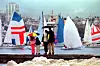 Sa suprugom i kćerima na startu regate Mrduja u Splitu 1999.