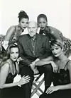 S Robertom Altmanom, Tarom Leon, Georgiannom Robertson i Helena Christensen na setu filma Pret-A-Porter