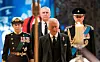Prinzeza Anne, princ Andrew, princ Edward i kralj Charles III. dolaze na bdjenje kralj krljičinog odra