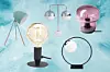 Stolna lampa Dundee - 299,99 kn (Emmezeta) // Conrad LED stolna lampa - 100 kn (Jysk) // Stolna lampa Betty - 989,90 kn (Vivre) // Tokabo ljubičasta lampa - 59,90 kn (Ikea) // Stolna lampa Sheen - 369,90 kn (Vivre)