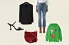 Cipele na petu By Far; The Outnet (210 eura)/ strukirani sako Acne Studios; Net-a-Porter (450 eura)/ traperice Chloe; Matchesfashion (241 eura)/ torbica od brušene kože Isabel marant; Matchesfashion (315 eura)/ majica s kapuljačom Acne Studios; Net-a-Porter (246 eura)