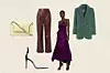 Kožna torba Wandler; Net-a-Porter (282.50 eura)/ kožne hlače Frankie Shop; Net-a-Porter (238 eura)/ cipele s PVC detaljima Aquazzura; Matchesfashion (385 eura)/ svilena haljina Alberta Ferretti; Zalando (1.732,95 eura)/ mekana jakna u stilu sakoa Raiine; Garderoba (288,01 eura)
