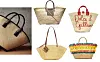 Torba od prirodnih materijala Mango (129 kn)/ torba od slame Jacquemus (404 funti)/ torba s natpisom Dolce&Gabbana (995 eura)/ torba s dugim ručkama Loewe (450 era)/ torba s šarenim detaljima Aranaz (155 eura)