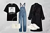Zara crna majica Kate Moss (19,95 eura)/Saint Laurent kožna torbica (1390 eura)/Levis traper tregerice (108 eura)/Mango crni prijelazni baloner (149 eura)/Golden Goose tenisice (490 eura)