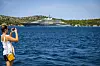 Sibenik, 030820. Mega jahta Flying fox vrijedna 400 miliona dolara usidrena ispred grada povezuje se s Jeffom Bezosom vlasnikom Amazona. Foto: Niksa Stipanicev / CROPIX