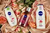 NIVEA Care & Roses gel za tuširanje, NIVEA Rose Touch dvofazna micelarna voda s organskom ružinom vodicom i micelama prirodnog porijekla i NIVEA Rose Touch losion za tijelo