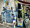 Detalj iz Napulja, grafit posvećen Maradoni