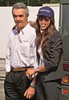 Italian Supertec chairman Flavio Briatore poses with his girlfriend British Super Model Naomi Campbell in the paddocks of the Imola racetrack, 02 May 1999 before the 19th San Marino Formula One Grand Prix. (ELECTRONIC IMAGE ), Image: 17445425, License: Rights-managed, Restrictions: , Model Release: no, Credit line: PATRICK HERTZOG / AFP / Profimedia