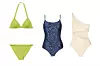 Dvodijelni kupaći kostim H&M (prije 25 eura, sada 22 eura)/ jednodijelni kupaći kostim Lisca (prije 525, sada 263 kn)/ jednodijelni kupaći kostim s prorezom Magda Butrym; Net-a-Porter (prije 355, sada 142 eura)