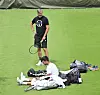 Goran Ivanišević i Novak Đoković na treningu u Aorangi Parku u Wimbledonu u lipnju ove godine