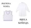 Vesta bez rukava s uzorkom (119 kn)/ bijela košulja od popelina (139 kn) - Stradivarius
