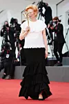 VENICE, ITALY - SEPTEMBER 02: Actress Tilda Swinton walks the red carpet ahead of the Opening Ceremony and the