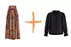 Maksi plisirana suknja s uzorkom Etro 1,500 eura) + bluza s ovratnikom (490 eura)