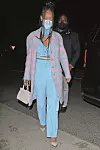 Komplet Maisie Wilen, vintage kaput Chanel, salonke Amina Muaddi, vintage ogrlica John Galliano za Christian Dior, torba Alaïa.