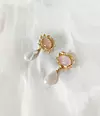 Mi Alma Floral Rosequartz Blossom' naušnice sa slatkovodnim biserima, 157 eura