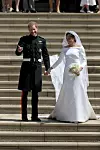 WINDSOR, UNITED KINGDOM - MAY 19: Prince Harry and Meghan Markle leave St George's Chapel after their wedding in St George's Chapel at Windsor Castle on May 19, 2018 in Windsor, England. (Photo by Jane Barlow - WPA Pool/Getty Images)