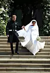 WINDSOR, UNITED KINGDOM - MAY 19: Prince Harry and Meghan Markle leave St George's Chapel after their wedding in St George's Chapel at Windsor Castle on May 19, 2018 in Windsor, England. (Photo by Jane Barlow - WPA Pool/Getty Images)