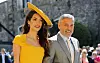 WINDSOR, UNITED KINGDOM - MAY 19: Amal Clooney and George Clooney arrive at St George's Chapel at Windsor Castle before the wedding of Prince Harry to Meghan Markle on May 19, 2018 in Windsor, England. (Photo by Gareth Fuller - WPA Pool/Getty Images)