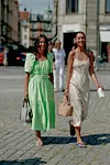 Street style, arriving at Helmstedt Spring Summer 2021 show, held at Kongens Nytorv, Copenhagen, Denmark, on August 12, 2020.,Image: 554930176, License: Rights-managed, Restrictions: , Model Release: no, Credit line: Bertrand-Hillion Marie-Paola/ABACA / Abaca Press / Profimedia