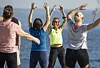 Split, 040522. Trenerica Sanja Zuljevic na plazi vodi besplatan trening pod nazivom Raketa do ljeta u sklopu WorkOUT Split Festa.