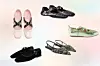 Kožne balerinke Prada; Farfetch (650 eura)/ balerinke sa zakovicama Stradivarius (29,99 eura)/ metalik balerinke Simone Rocha; Matchesfashion (605 eura)/ barušunaste balerinke Zara (39,95 eura)/ slingback balerinke Zara (29,95 eura)