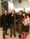Mrle, Magelli, Željka Udovičić Pleština i Ivanka Mazurkijević nakon premijere 'Šest lica traži autora' u Slovenskom narodnom kazalištu u Novoj Gorici.