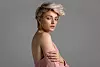 Beauty portrait of fashion young model with short hair