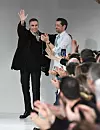 FOTOGRAFIJE: ANGELA WEISS AFP Designers Raf Simons (L) and Pieter Mulier walk the runway at the Calvin Klein show at New York Fashion Week on February 10, 2017. (Photo by Angela Weiss/AFP)