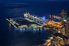 Top view of Navy pier at twilight time, along Lake Michigan, Chicago cityscape, illinios, United states, Business Architecture and building with tourist concept
