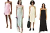 Mini haljina s mašnama Bernadette; Matchesfashion (322 eura)/ midi satenska haljina Zara (35,95 eura)/ haljina od lana Arket (89 eura)/ duga haljina Na-Kd; Zalando (60 eura)