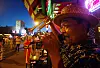 MEMPHIS - AUGUST 17: A street performer sings on Beale Street during Elvis Week August 17, 2002 in Memphis, Tennessee. Up to 75,000 fans were expected to attend Memphis' Elvis Week which this year marks the 25th anniversary of Presley's August 16, 1977 death. (Photo by Mario Tama/Gettty Images)