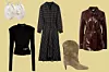 Srebrne naušnice Jil Sander; My Theresa (350 eura)/ top dugih rukava Attico; My Theresa (670 eura)/ haljina s pojasom Massimo Dutti (749 kn)/ gležnjače kaubojskog stila Isabel Marant; Matches Fashion (495 funti)/ lagana jakna LeGer; About You (745 kn)