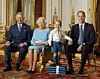 ONE USE ONLY. May only be used in conjunction with the release of the new royal family portrait by Ranald Mackechnie issued on January 4, 2020. File photo released in 2016 of Prince George standing on foam blocks during a Royal Mail photoshoot for a stamp sheet to mark the 90th birthday of Queen Elizabeth II. The sheet features four generations of the Royal family, from left, the Prince of Wales, Queen Elizabeth II, Prince George and the Duke of Cambridge, and the picture was taken in the summer of 2015 in the White Drawing Room at Buckingham Palace, London, UK, on the 4th January 2020. Picture by Ranald Mackechnie/WPA-Pool This photograph is solely for news editorial use only; no commercial use whatsoever of the photograph (including any use in merchandising, advertising or any other non-editorial use); not for use after 15th January 2020 without prior permission from Royal Communications. The photograph must not be digitally enhanced, manipulated or modified in any manner or form and must include all of the individuals in the photograph when published. NOTE TO EDITORS: This handout photo may only be used in for editorial reporting purposes for the contemporaneous illustration of events, things or the people in the image or facts mentioned in the caption. Reuse of the picture may require further permission from the copyright holder. 04 Jan 2020, Image: 490929150, License: Rights-managed, Restrictions: NO United Kingdom, Model Release: no, Credit line: MEGA / Mega Agency / Profimedia