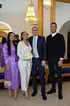 Košarkaški stručnjak na vjenčanju sa svojom Ivanom, u društvu kumova:Antonijom Markić i Franom Paškvalinom