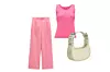 Hlače muškog kroja Zara (249,90 kn)/ rebrasti top Pleats Please Issey Miyake; Matchesfashion (187 eura)/ torbica By Far (3900 kn)