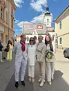Arian i Dora vjenčali su se u svibnju ove godine na Gornjem Gradu, na slici mladenci s Alkom i Arianovim tatom Vukom Veličkovićem