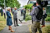 The Prince of Wales and the Duchess of Cornwall conduct a socially distanced TV interview after meeting front line key workers who who have responded to the COVID-19 pandemic during a visit to Gloucestershire Royal Hospital.,Image: 532223466, License: Rights-managed, Restrictions: NO UK USE FOR SEVEN DAYS - Fee Payable Upon Reproduction - For queries contact Avalon.red - sales@avalon.red London: +44 (0) 20 7421 6000 Los Angeles: +1 (310) 822 0419 Berlin: +49 (0) 30 76 212 251, Model Release: no, Credit line: Avalon.red / Avalon Editorial / Profimedia