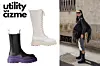 Robusne čizme Bottega Veneta (7127 kn)/ čizme na vezanje Stradivarius (449,90 kn)