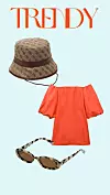 Sunčane naočale 74,19 eura, Le Specs / Haljina 39,99 eura, Mango / Šeširić 55,08 eura, Guess - sve Zalando