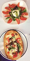 Brusketa sa slanim inćunima i caprese, tipična talijanska predjela.