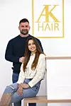Roko sa suprugom Anom u njihovom salonu AK Hair u Strožancu