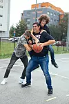 zagreb 02.09.2018 kosarkas Roko Prkacin, brat lovro (kovrcava kosa) i tata niksa prkacin foto vedran peteh