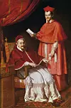 Kardinal Ludovico Ludovisi, koji je 1621. kupio imanje s vilom, i njegov ujak papa Grgur XV.