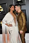 LOS ANGELES, CALIFORNIA - JANUARY 26: (L-R) Priyanka Chopra and Nick Jonas attend the 62nd Annual GRAMMY Awards at Staples Center on January 26, 2020 in Los Angeles, California. (Photo by Amy Sussman/Getty Images)