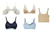 Pamučni top Jacquemus; My Theresa (351 eura)/ rebrasti bralette top Doro Bar Or; Matches Fashion (135 eura)/ reprasti top plavkaste boje Zara (99,90 kn)/ bralette od mješavine merino vune COS (45 eura)/ pletani top Stradivarius (99,90 kn)