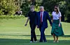 Barron Trump, President Donald Trump and First Lady Melania Trump return to the White House following a stay in Bedminster, New Jersey in Washington, D.C. on August 18, 2019., Image: 466014358, License: Rights-managed, Restrictions: *** World Rights ***, Model Release: no, Credit line: Sipa USA / ddp USA / Profimedia