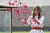 February 25, 2020, New Delhi, New Delhi, India: U.S. First Lady Melania Trump scatters rose petals in honor of Mahatma Gandhi during a wreath laying ceremony at Raj Ghat February 25, 2020 in New Delhi, India., Image: 502536656, License: Rights-managed, Restrictions: , Model Release: no, Credit line: Andrea Hanks/White House / Zuma Press / Profimedia